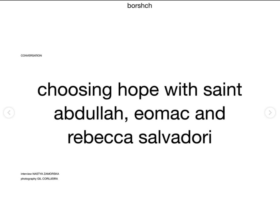 Choosing Hope — Saint Abdullah, Eomac and Rebecca Salvadori, Borsch Magazine